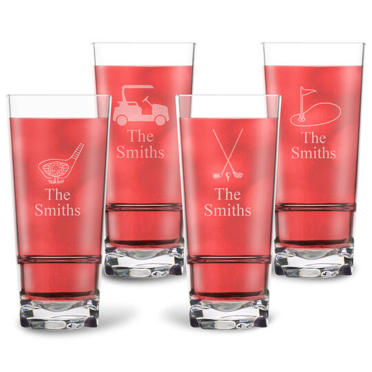 Personalized Tritan Acrylic Highball Set - Golf Collection